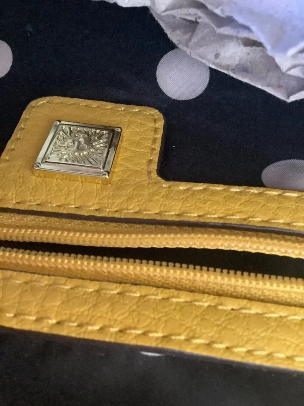 Anne Klein Triple Pocket -- Yellow Slouch Handbag — New